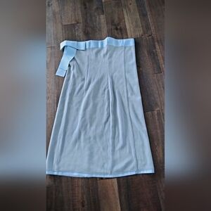 Maxi Blue Strapless Pencil Dress with Tie Front